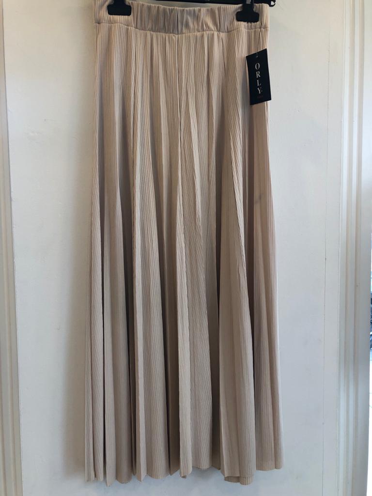 Orly Ribbed Maxi Skirt - Beige